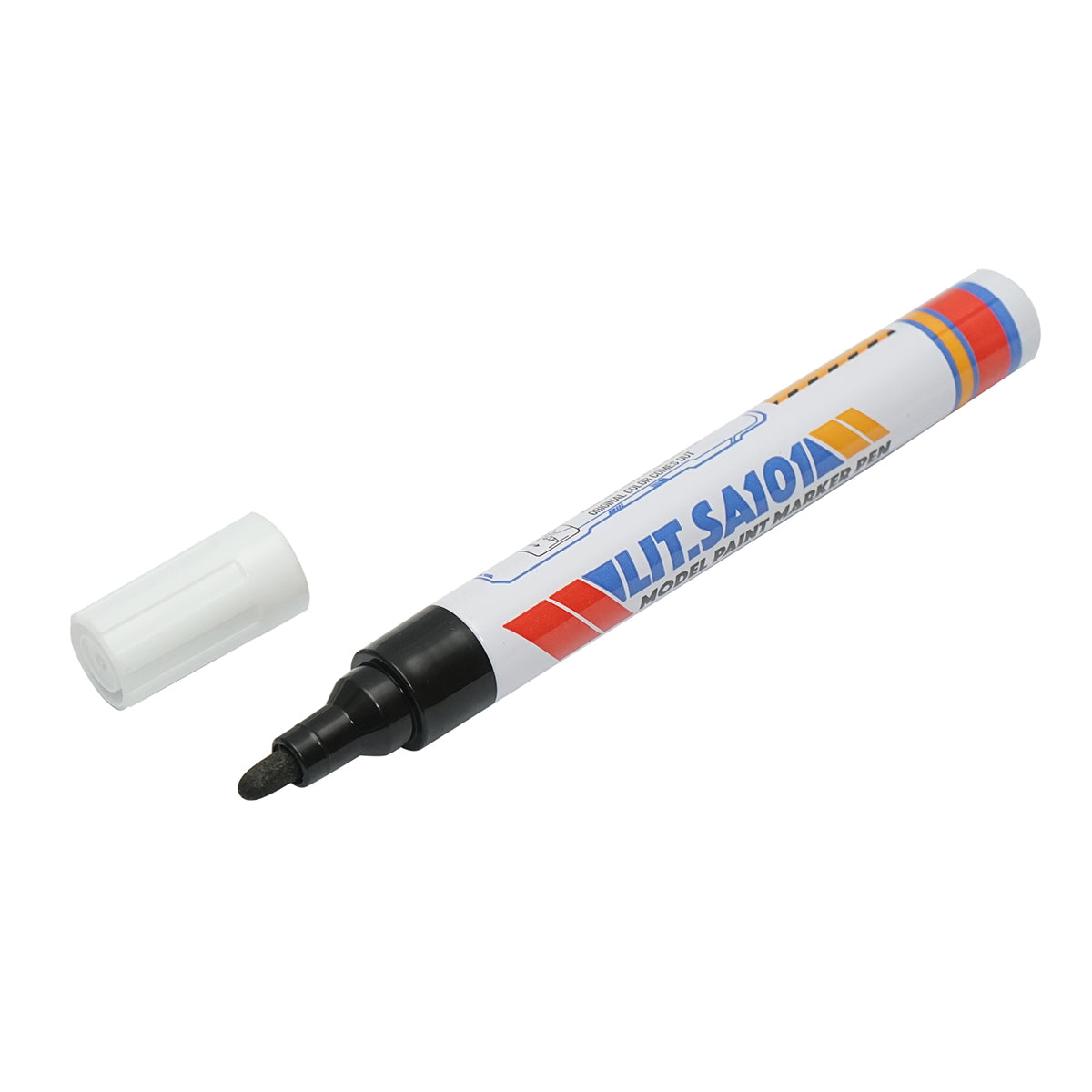 Black oil-based paint markers, waterproof, quick-drying, 12 pieces